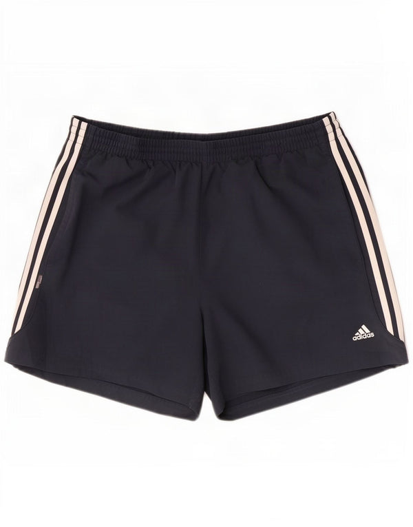 Shorts esportivos masculinos Adidas grandes poliéster azul marinho