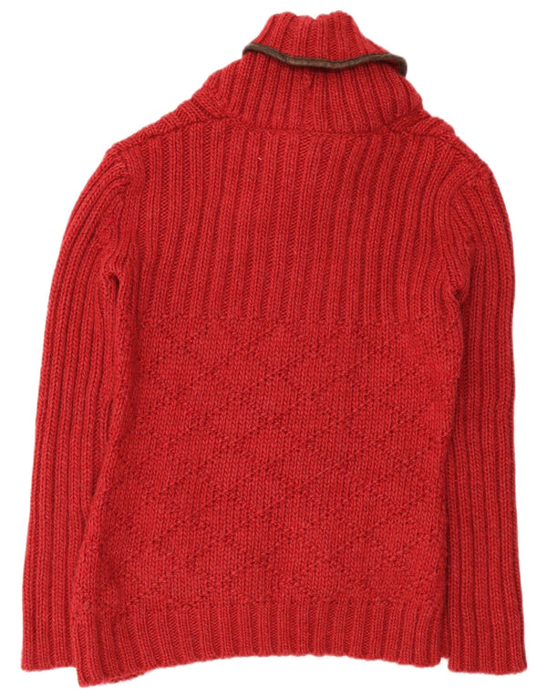 Suéter feminino Napapijri com gola xale UK 18 XL vermelho acrílico