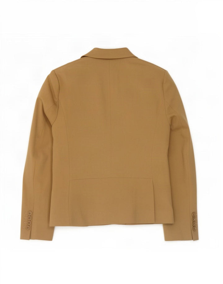 Jaqueta blazer feminina de 2 botões Marks & Spencer Reino Unido 12 poliéster bege médio