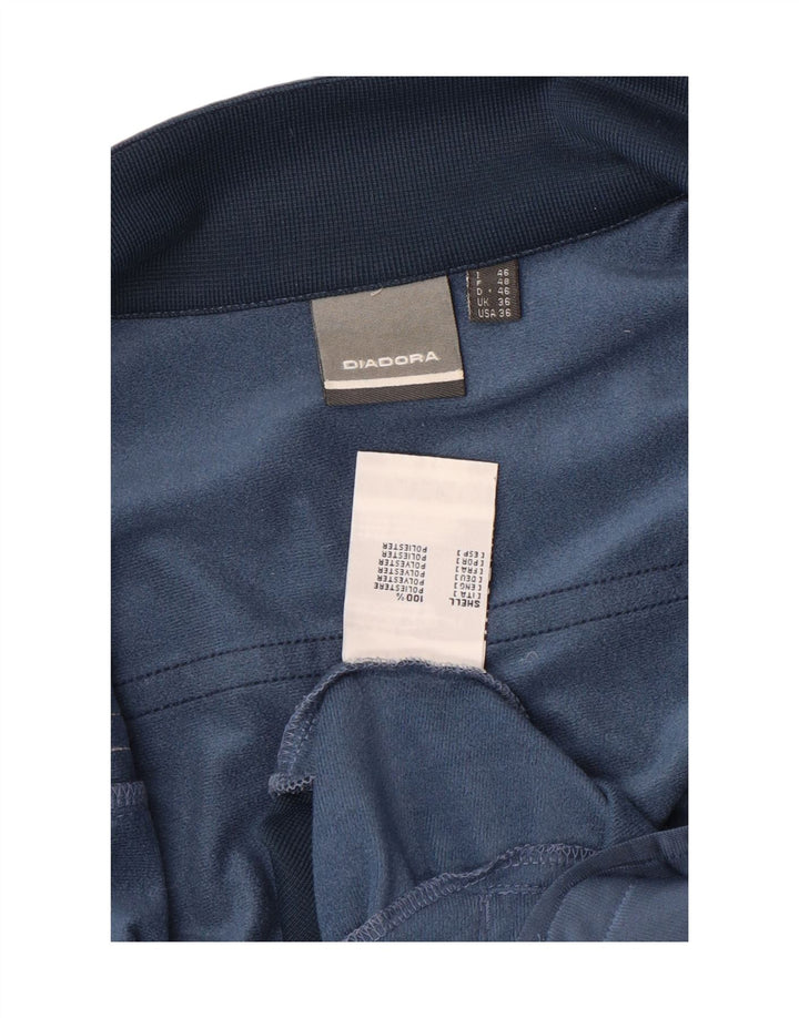 Diadora Mens Tracksuit Top Jacket UK 36 Small Blue Colourblock Poliéster