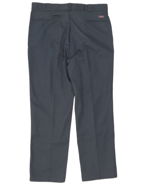 Calças Chino retas masculinas Dickies W42 L32 poliéster azul