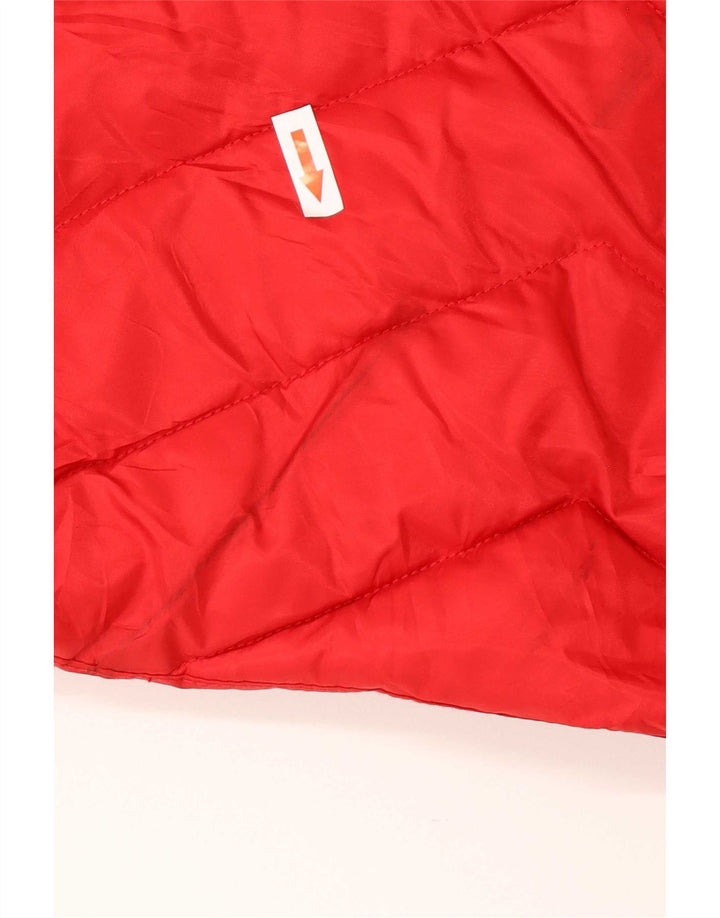 Jaqueta feminina acolchoada com capuz Nautica UK 14 poliéster vermelho médio