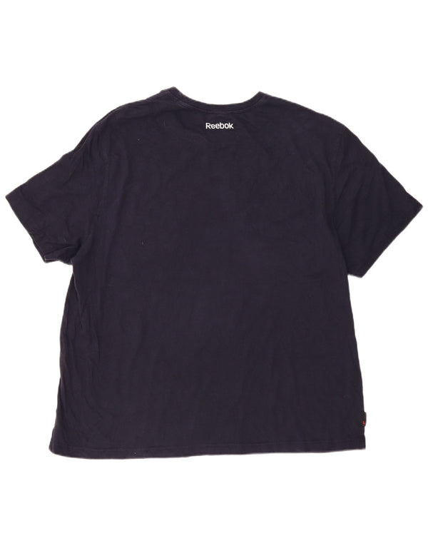 Camiseta gráfica masculina Reebok Top 3XL algodão azul marinho