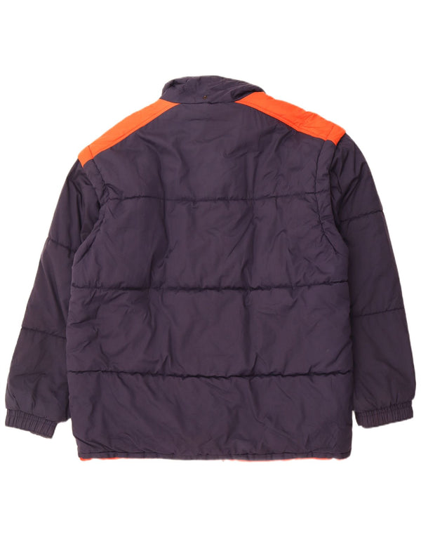 Jaqueta acolchoada masculina Pierre Cardin UK 42 XL azul marinho colorblock