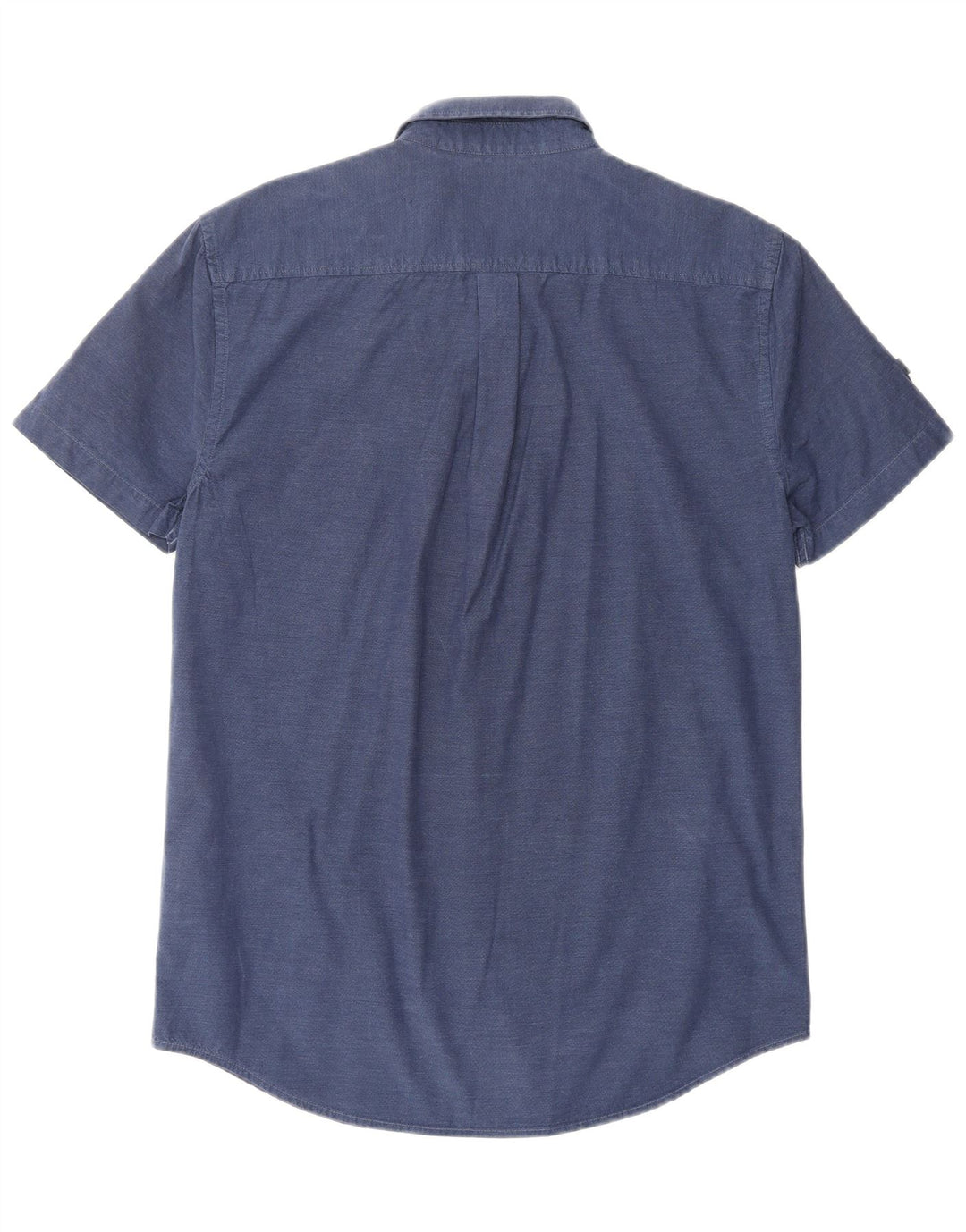 Camisa masculina SUPERDRY de manga curta com ajuste regular, algodão azul marinho médio