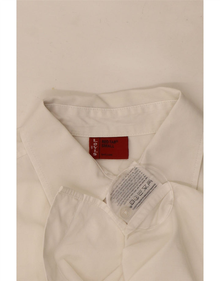 Camisa masculina de manga curta Levi's pequena de algodão branco