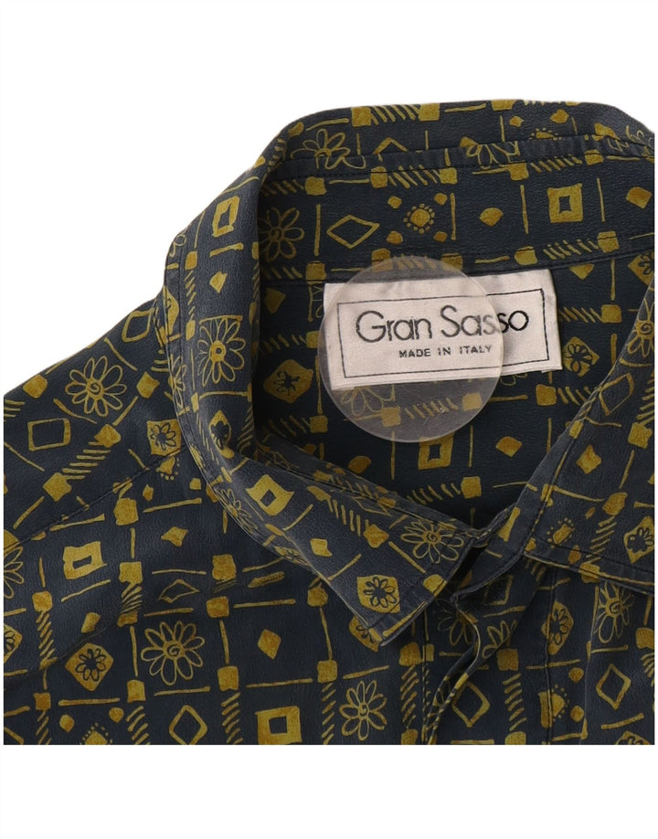 Pulôver masculino de manga curta Gran Sasso grande azul marinho geométrico