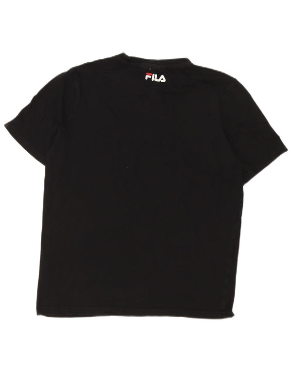 Fila Mens Graphic T-Shirt Top XS Algodão Preto