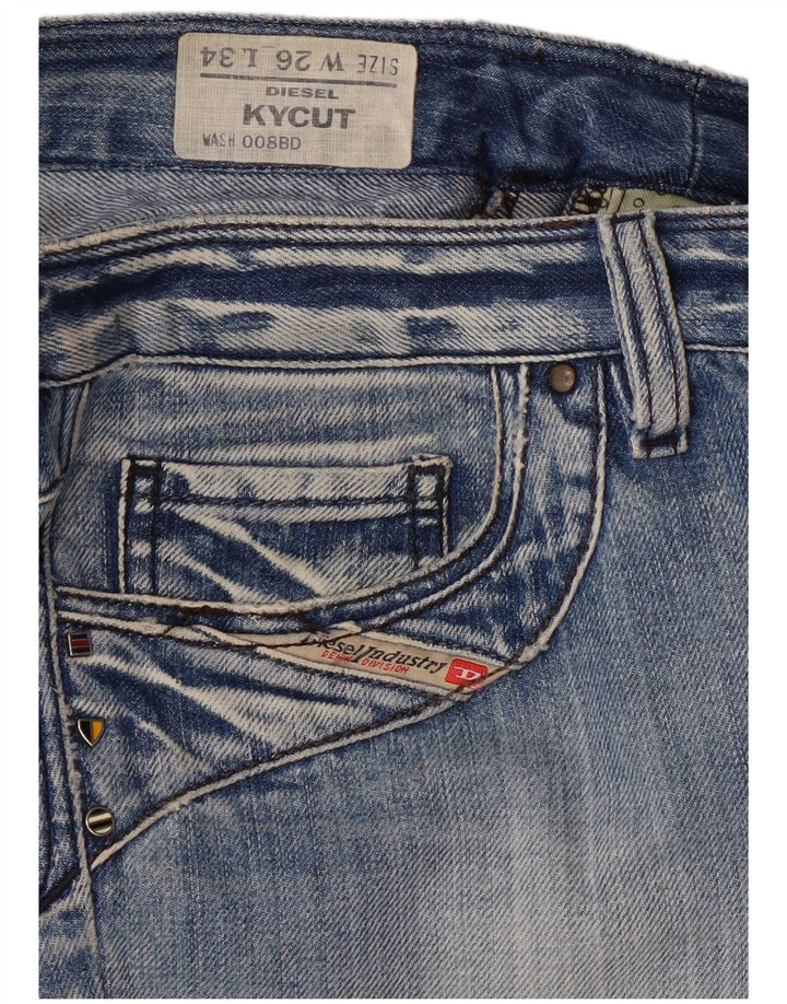 DIESEL feminino Kycut Slim Jeans W26 L29 algodão azul
