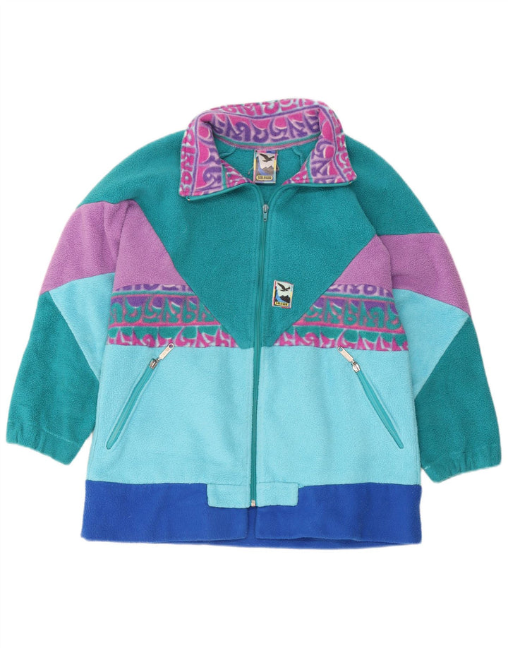 Jaqueta de lã masculina SALEWA Reino Unido 40 grande poliéster colorblock multicolorido
