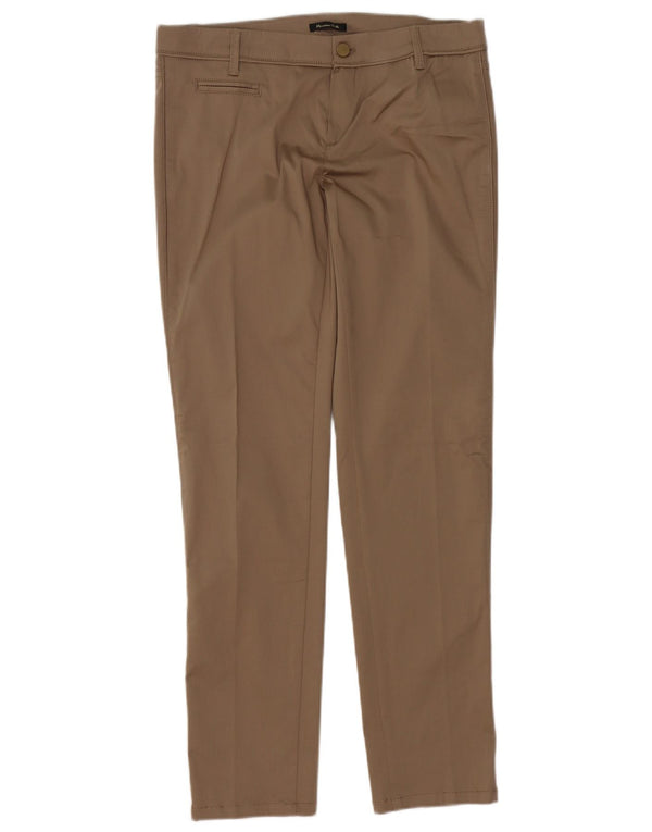 Calça casual justa feminina Massimo Dutti EU 40 médio W30 L32 algodão marrom