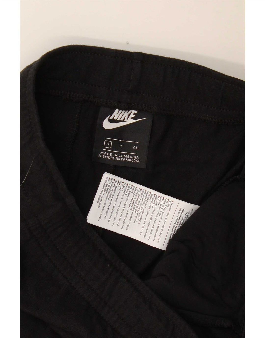 Shorts esportivos masculinos Nike pequenos de algodão preto