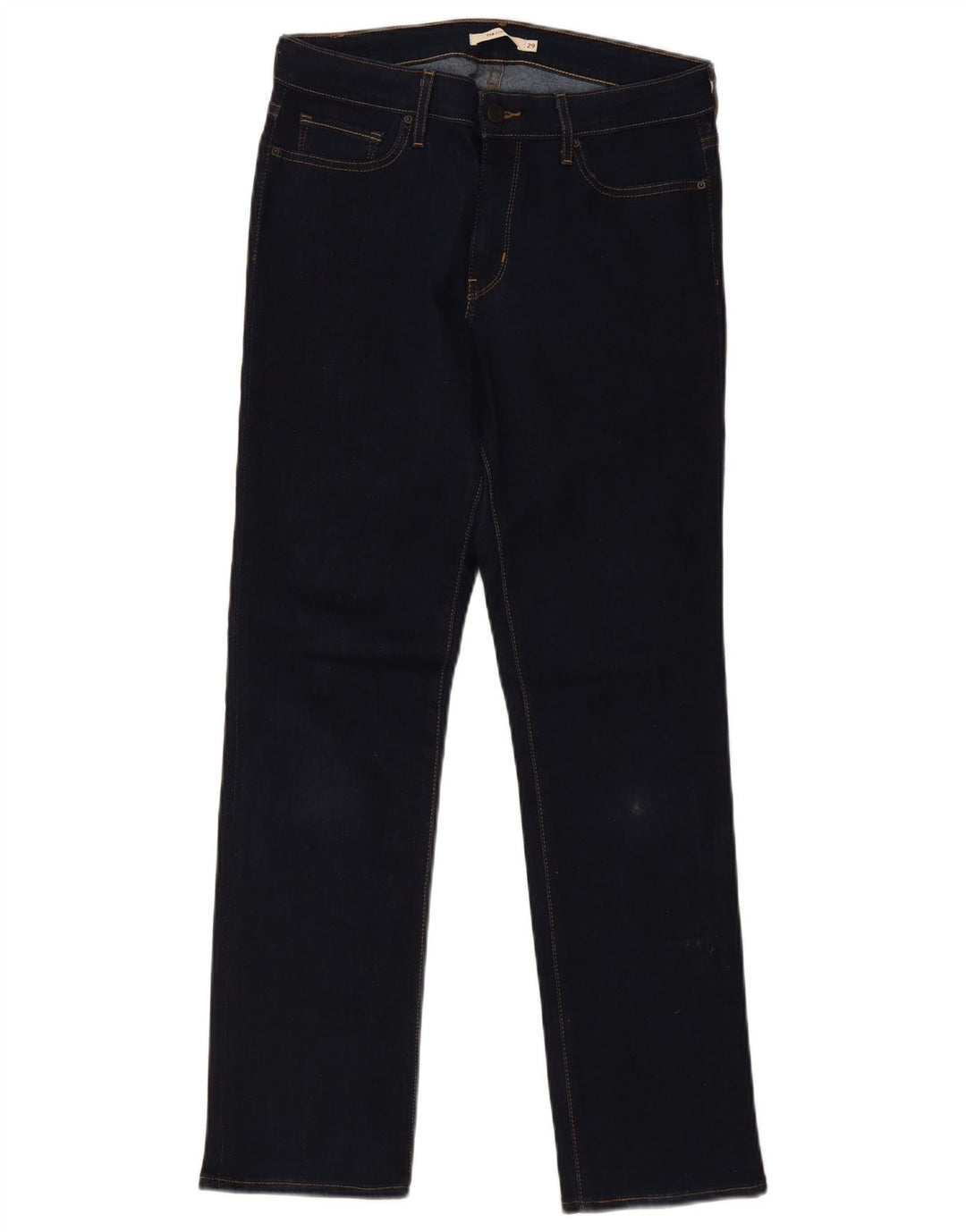 Calça jeans feminina Levi's 714 Straight W29 L31 azul marinho algodão