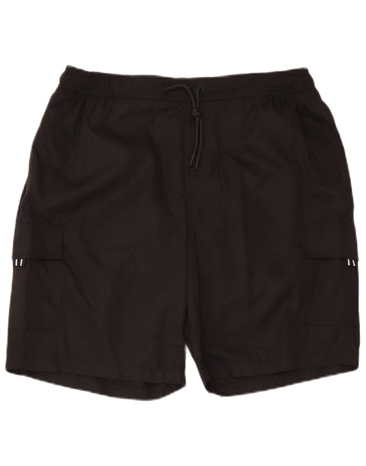 Shorts de natação masculino Cargo da Marks & Spencer, poliéster preto médio