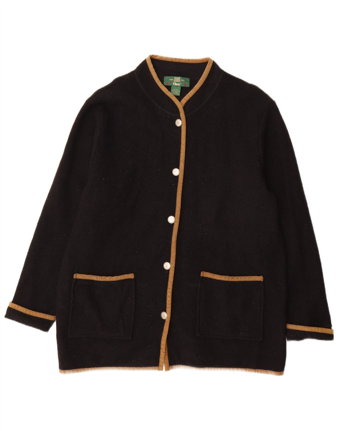 Sobretudo feminino Orvis Reino Unido 16 grande lã preta