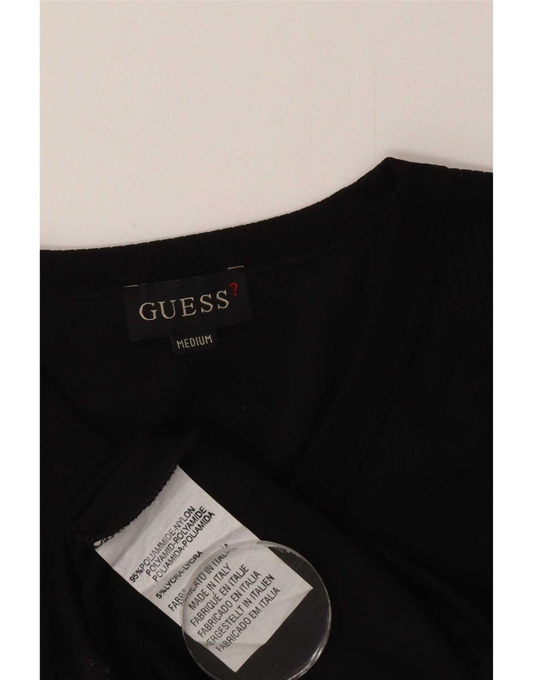 Guess Camiseta Masculina Top Médio Nylon Preto
