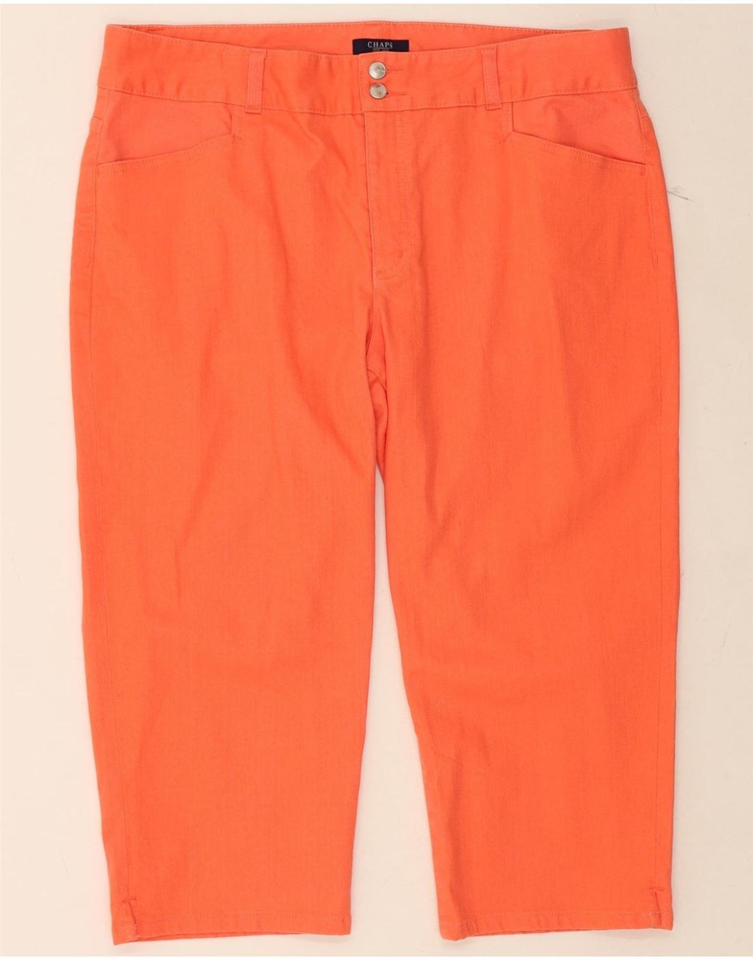 CHAPS Womens Straight Capri Trousers US 16 2XL W38 L22 Orange Cotton Vintage Chaps and Second-Hand Chaps from Messina Hembry 