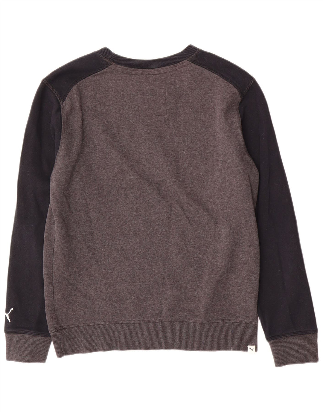 Puma masculino gráfico moletom jumper pequeno cinza colorblock algodão