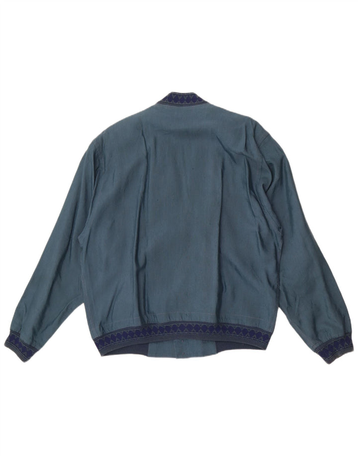 Jaqueta bomber masculina Bignami IT 48 linho azul médio