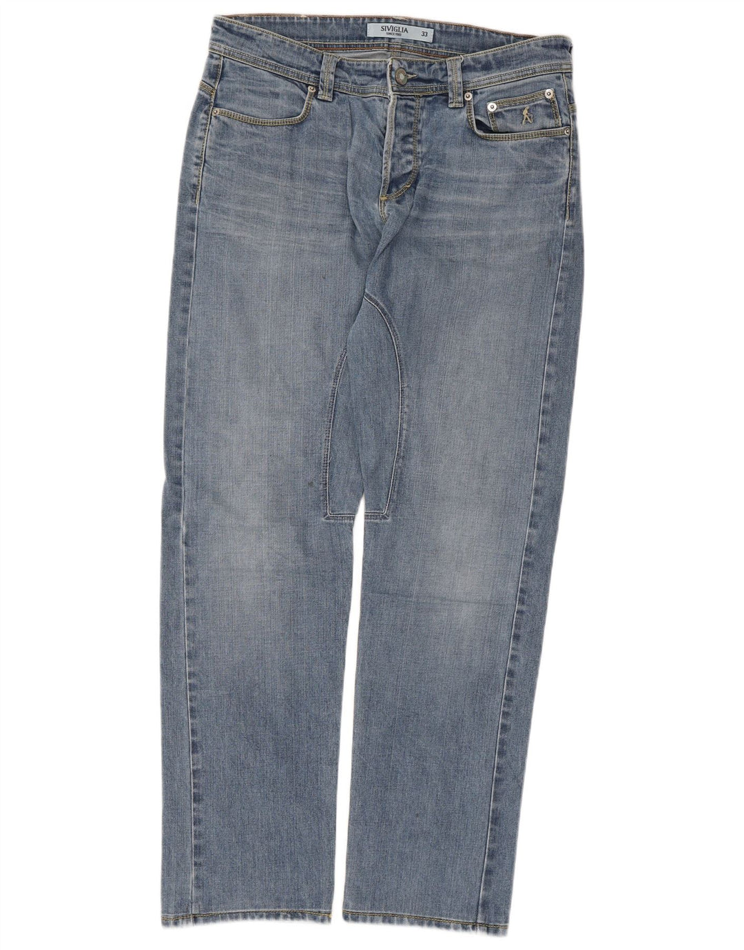 Calça jeans reta masculina SIVIGLIA W33 L30 algodão azul