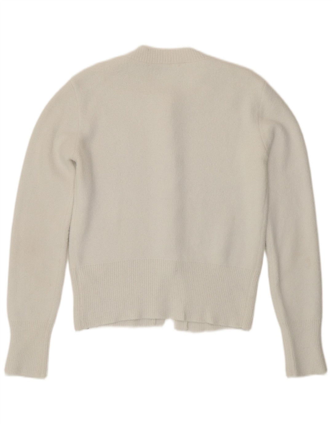 Suéter cardigã feminino Zara UK 12 médio branco poliamida