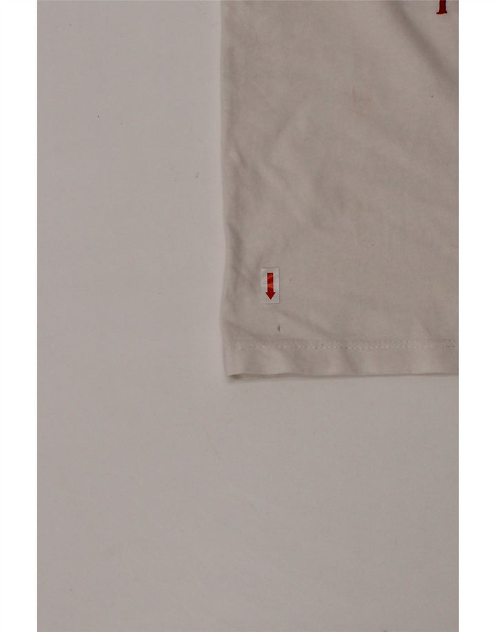 TRUSSARDI Boys Junior Graphic T-Shirt Top 7-8 Years White Cotton Vintage Trussardi and Second-Hand Trussardi from Messina Hembry 