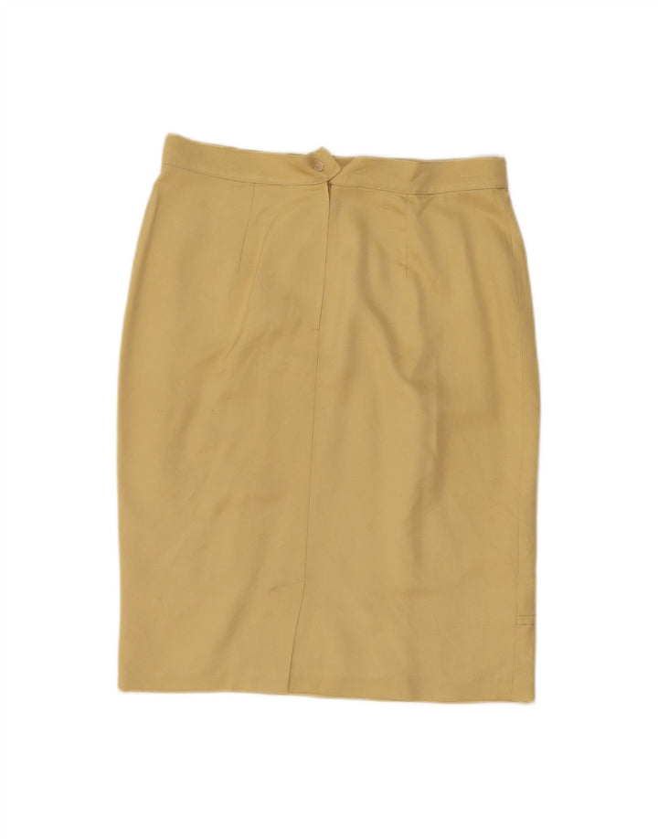 Saia lápis feminina MAX MARA W32 grande seda amarela