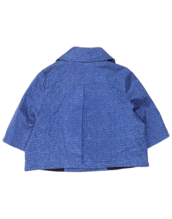 Jaqueta blazer feminina Vertigo UK 14 azul médio geométrico