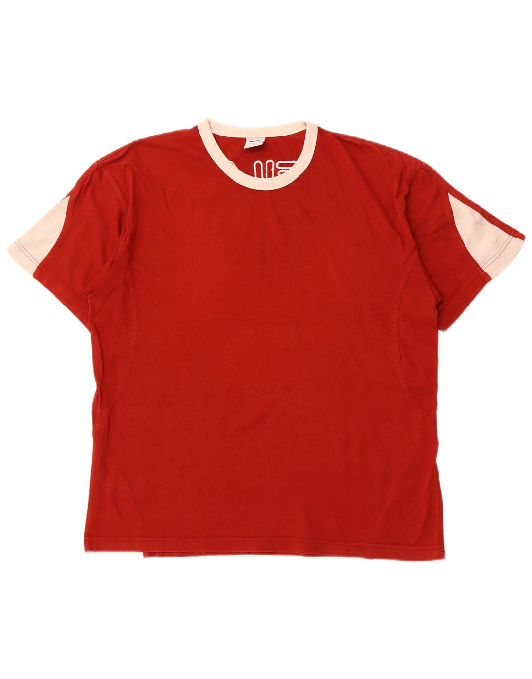 Camiseta gráfica masculina FILA Top médio vermelho colorblock