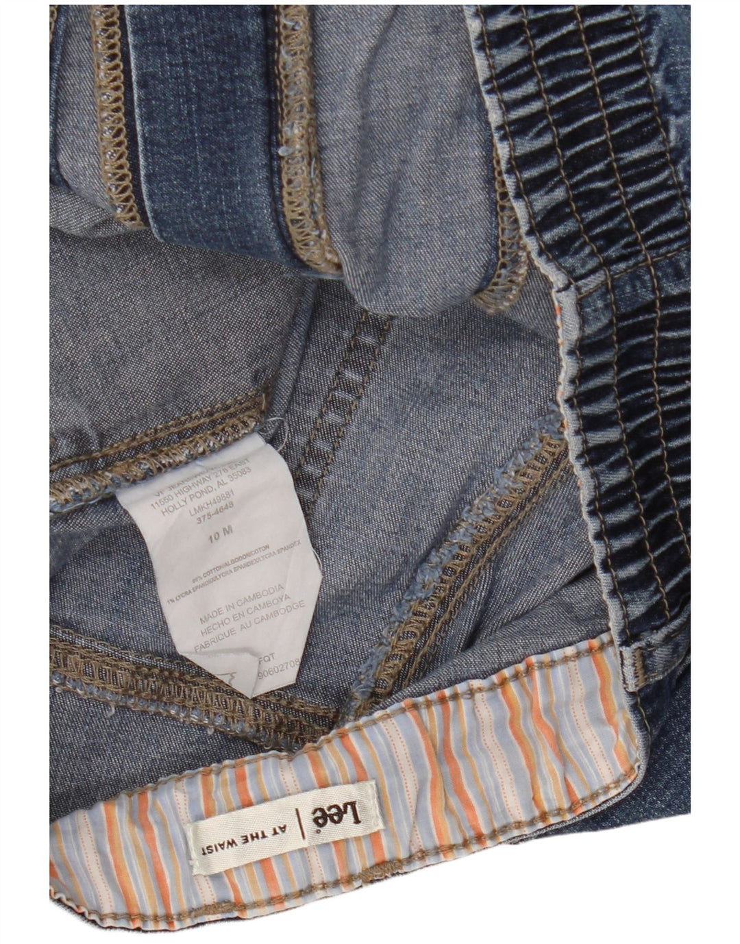 Shorts jeans feminino de cintura alta LEE EUA 10 grande W28 algodão azul