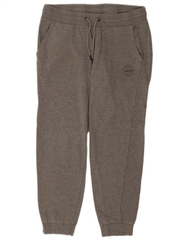 Calça de treino masculina Jack & Jones Joggers cinza médio algodão manchado