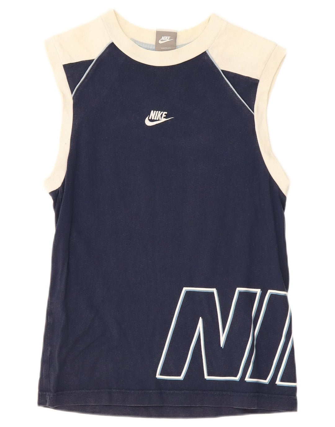 Colete gráfico masculino NIKE Top 12-13 anos grande azul marinho colorblock