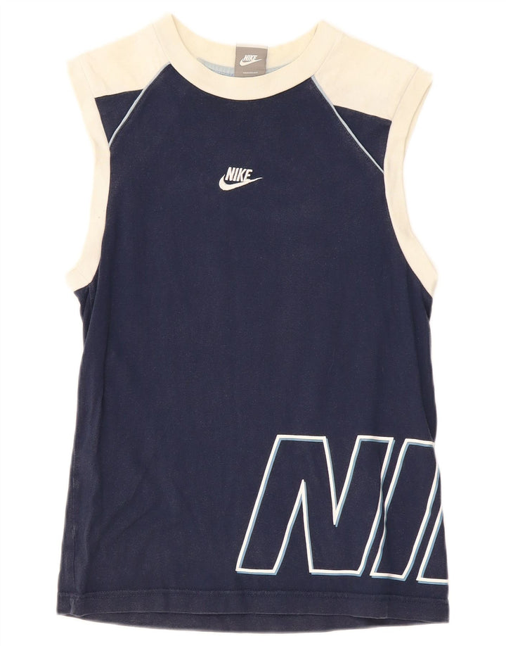 Colete gráfico masculino NIKE Top 12-13 anos grande azul marinho colorblock