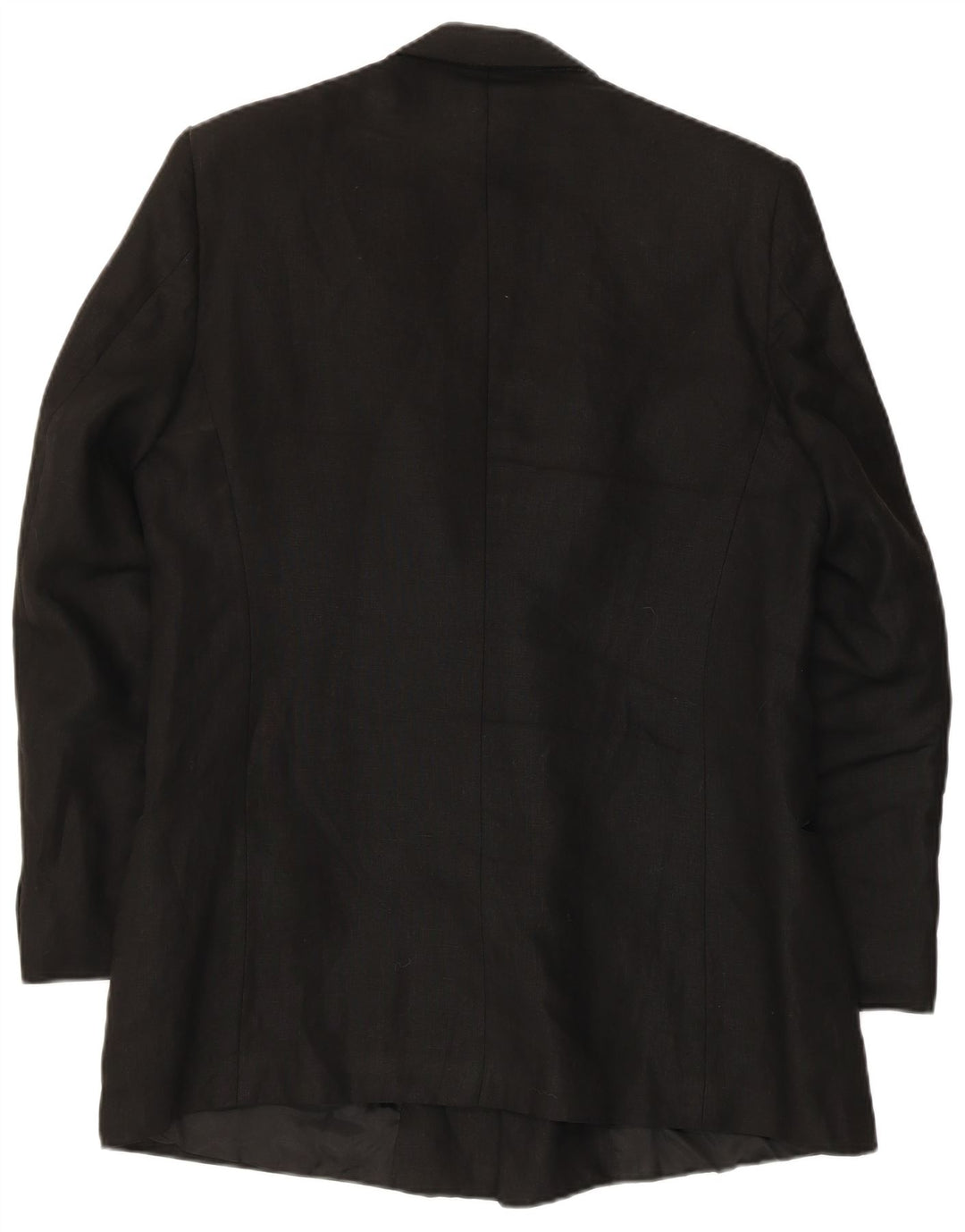 Jaqueta blazer masculina vintage com peito duplo Reino Unido 38 linho preto médio