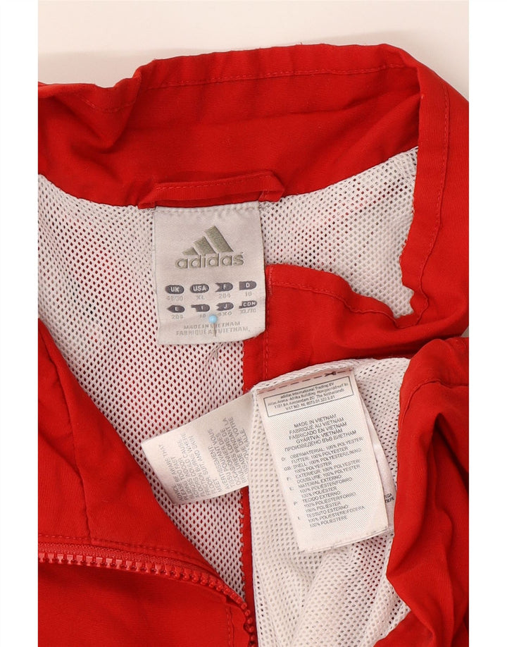 ADIDAS Mens Rain Jacket UK 48/50 XL Vermelho Colourblock Poliéster