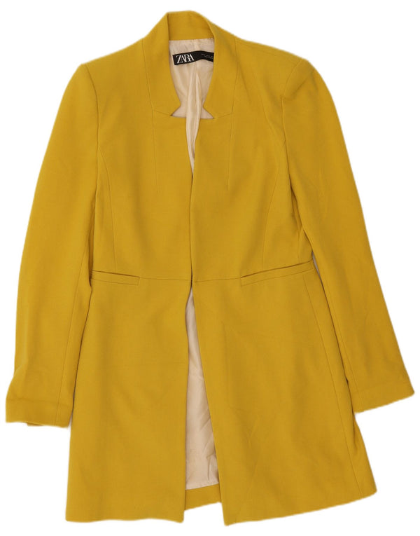 Jaqueta Zara Longline Blazer Feminina Reino Unido 12 Médio Amarelo