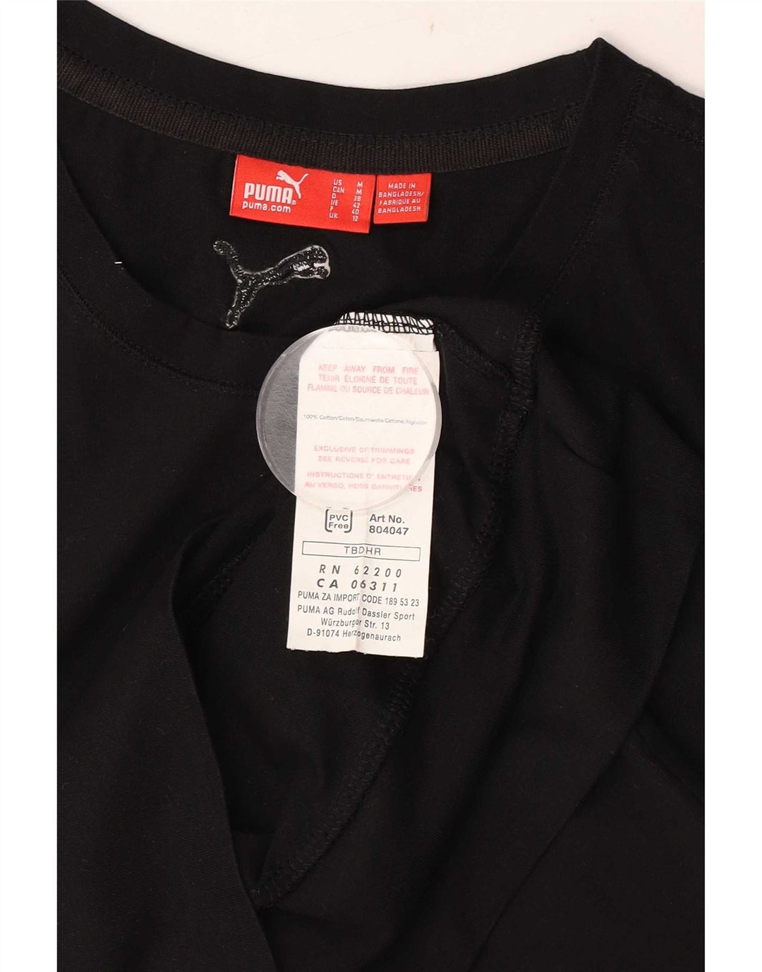 Puma Womens Graphic Vest Top UK 12 Médio Algodão Preto