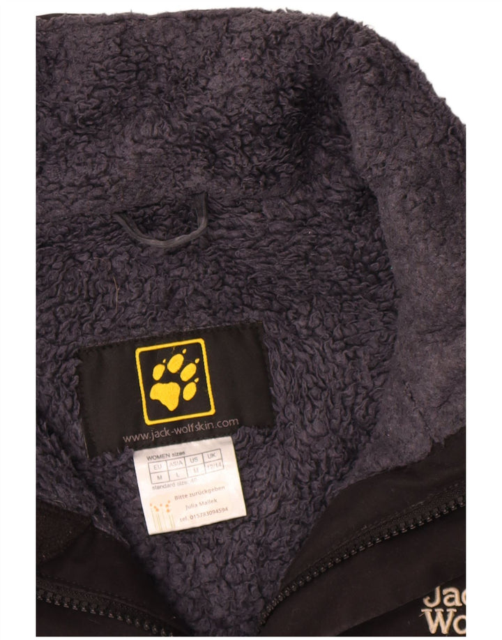 Casaco corta-vento feminino Jack Wolfskin Reino Unido 12/14 poliéster preto médio