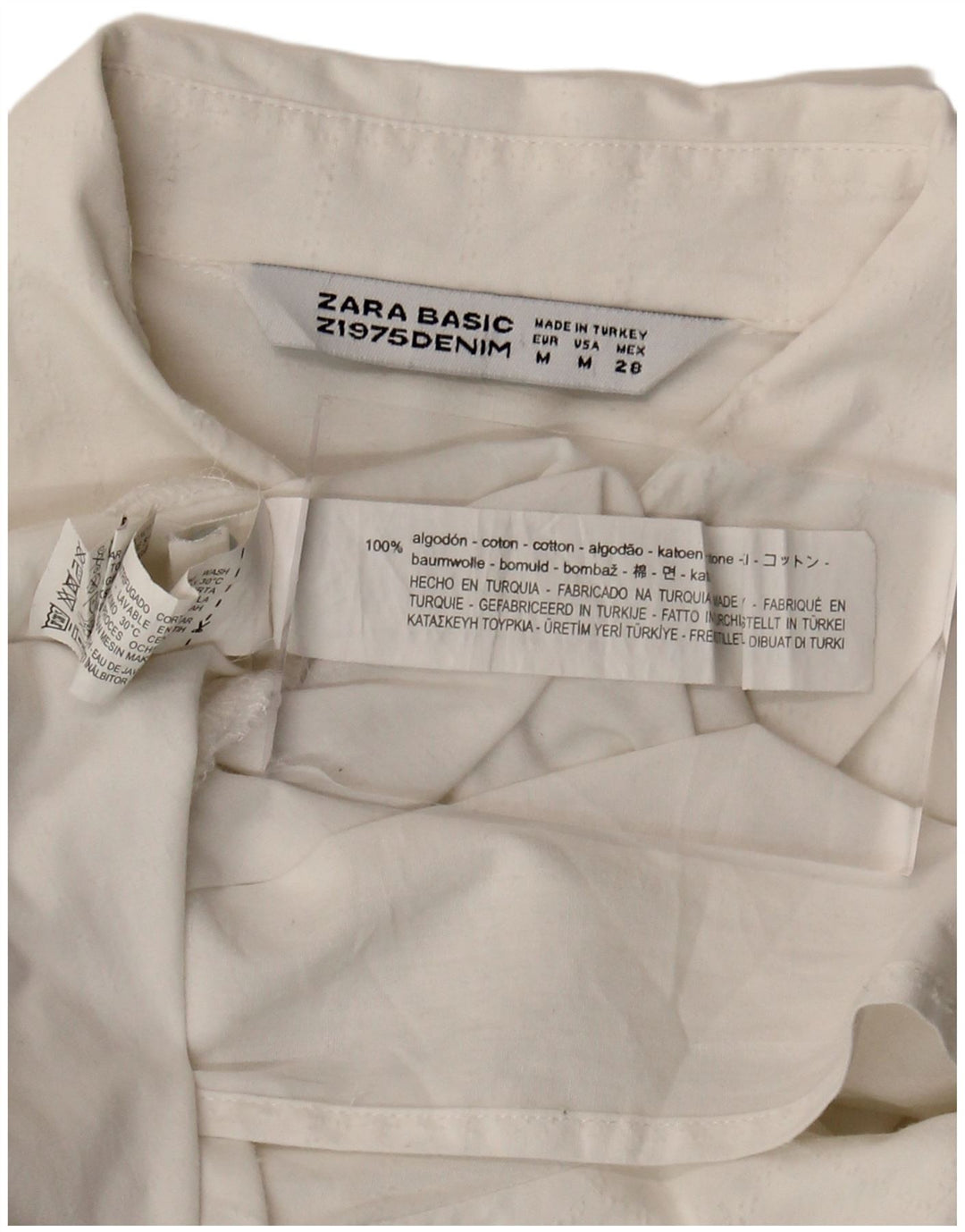 Vestido camisa oversized feminino Zara Reino Unido 14 algodão branco médio