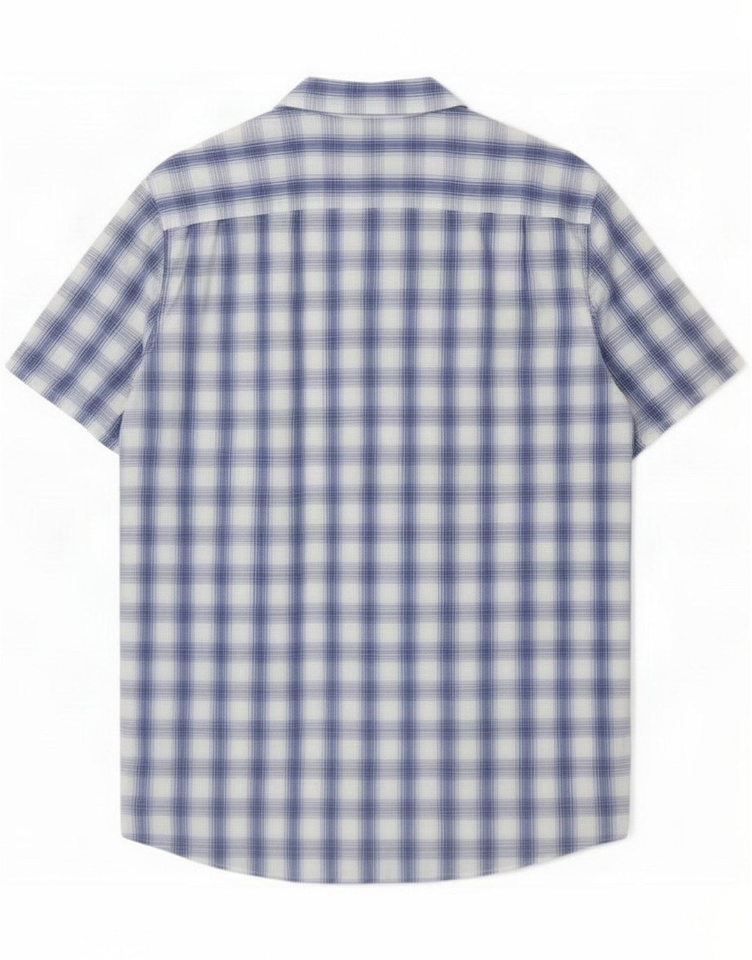 Camisa gráfica masculina Gas Grande algodão xadrez azul