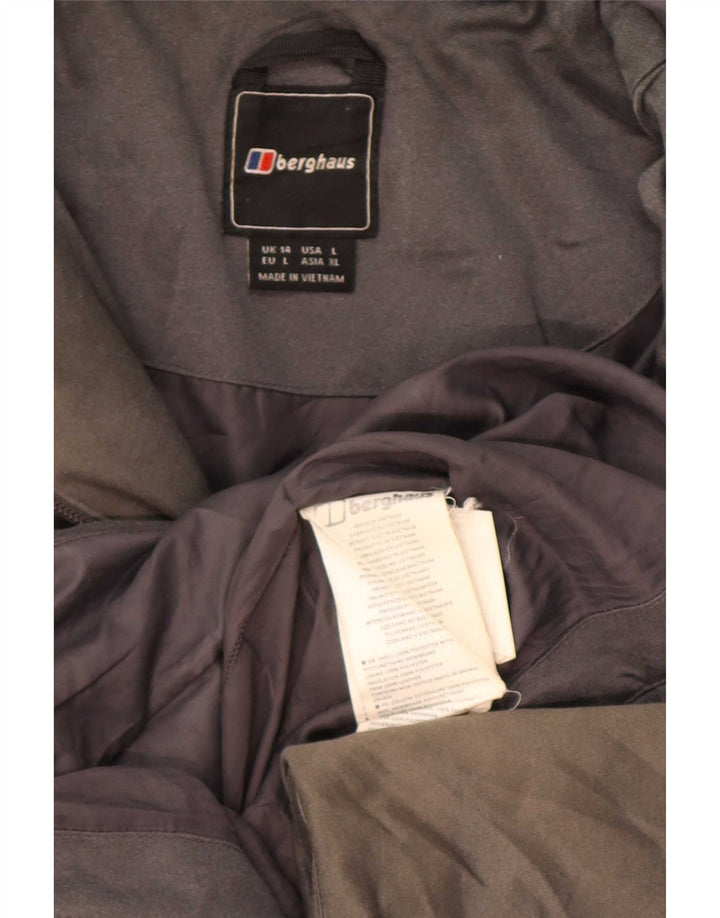 Casaco acolchoado com capuz feminino Berghaus UK 14 grande poliéster cinza