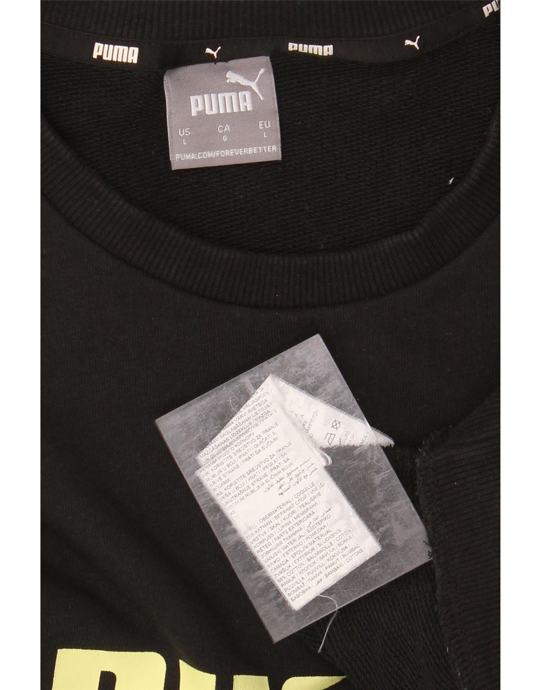PUMA moletom gráfico masculino jumper grande algodão preto