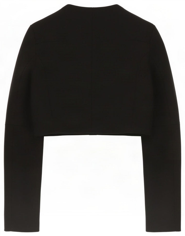 Elisabetta Franchi Jaqueta Bolero Feminina IT 44 Lã Preta Média