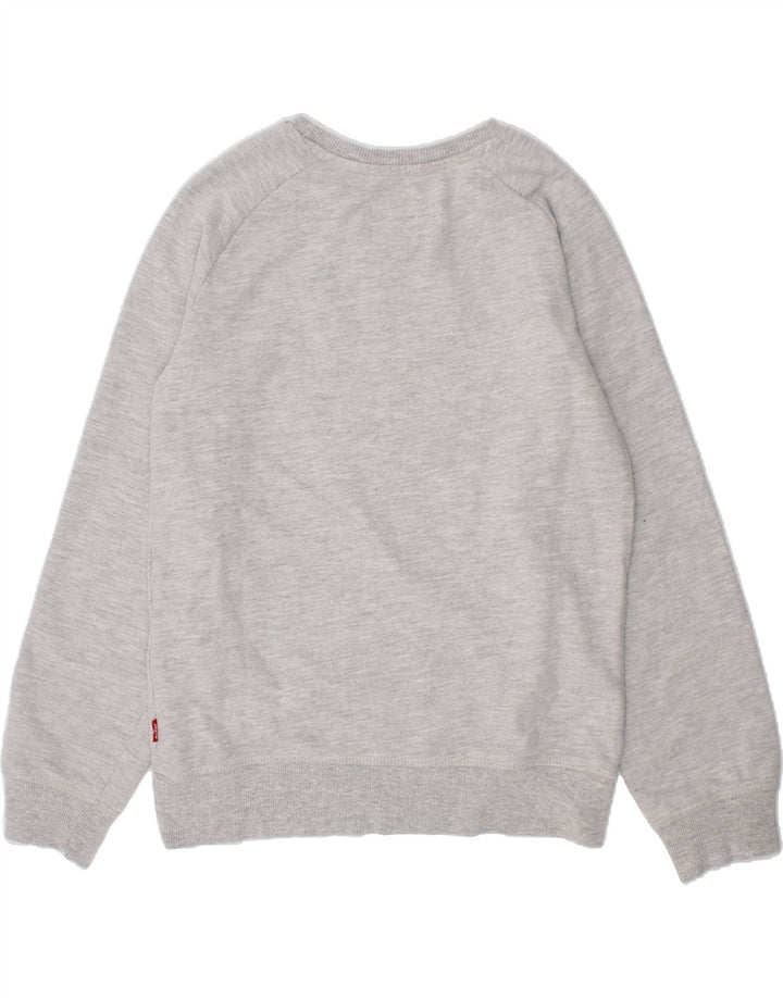 LEVI'S Girls Graphic Sweatshirt Jumper 11-12 Years Grey Cotton Vintage Levi's and Second-Hand Levi's from Messina Hembry 