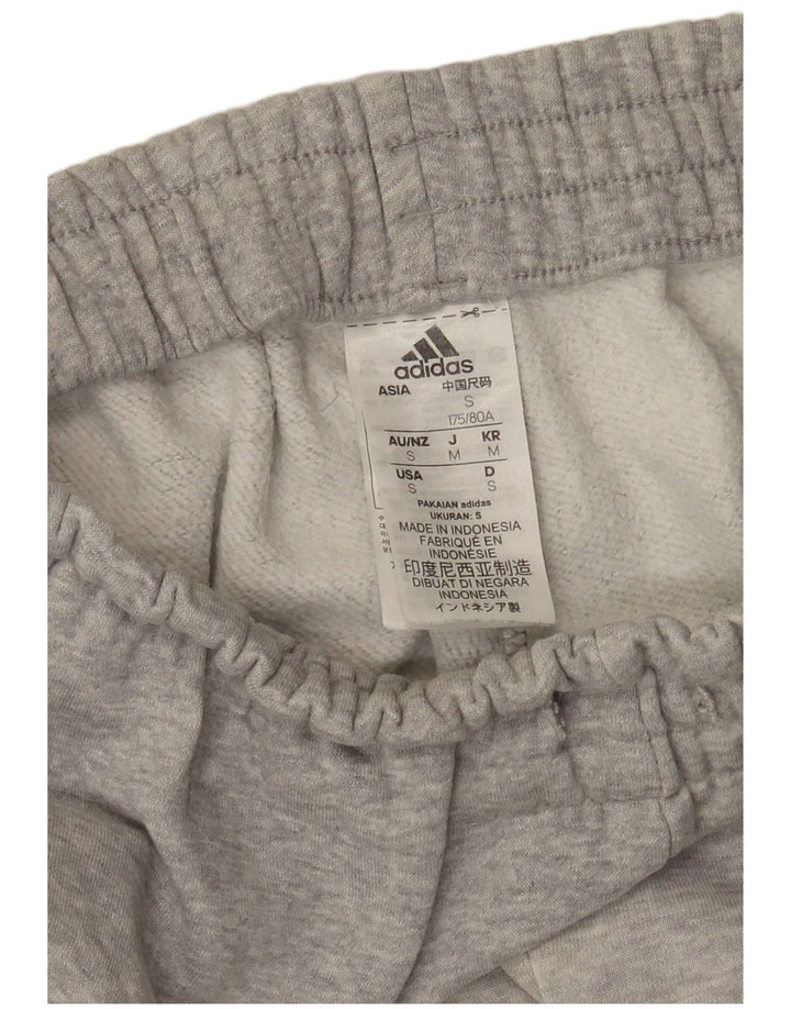 Adidas Mens Treino Calças Joggers Pequeno Algodão Cinza