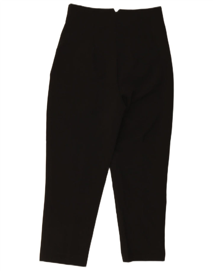Calça feminina Zara cintura alta cortada média W28 L25 poliéster preto