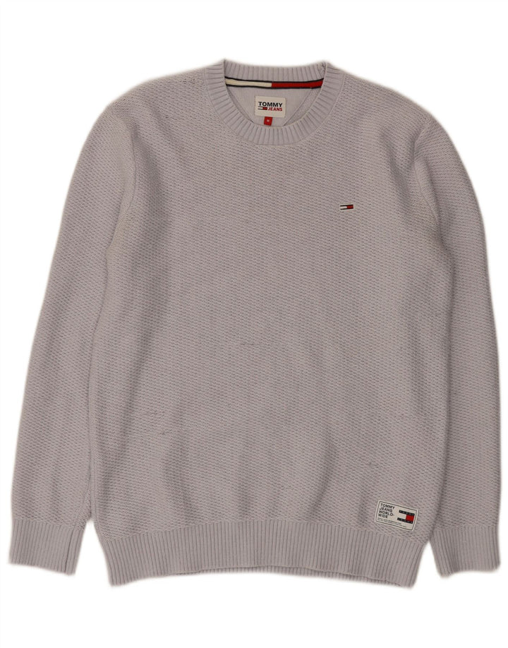 Suéter masculino Tommy Hilfiger com gola redonda e poliéster cinza médio