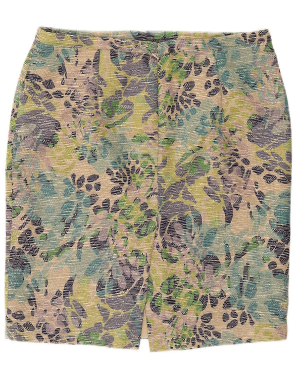 Saia lápis feminina Gattinoni UK 18 XL W36 poliéster floral multicolorido