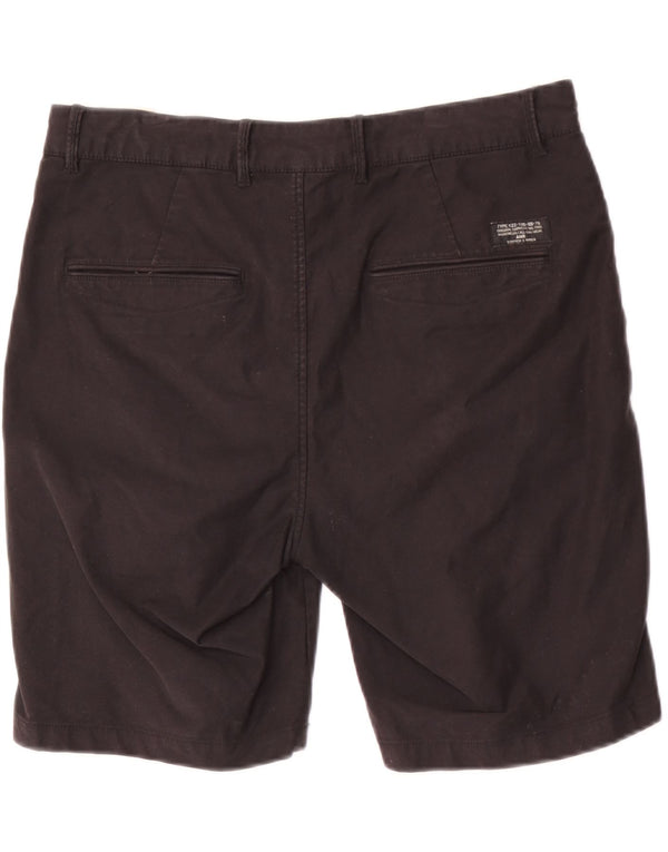 Scotch & Soda Mens Chino Shorts W32 Grande Algodão Preto