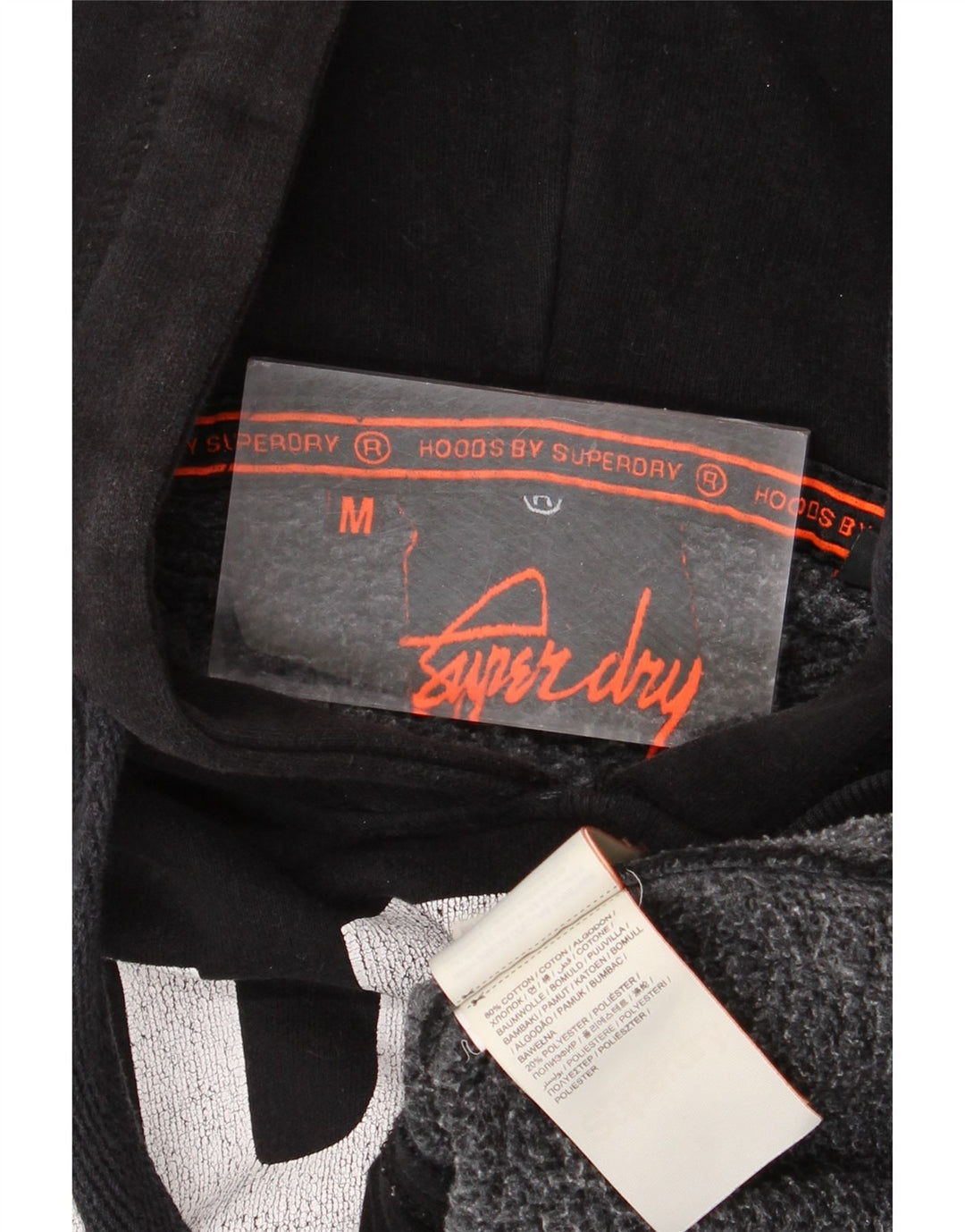 Superdry Mens Graphic Hoodie Jumper Médio Algodão Preto